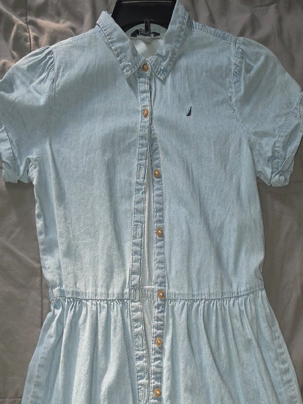 Nautica Chambray Tiered Dress